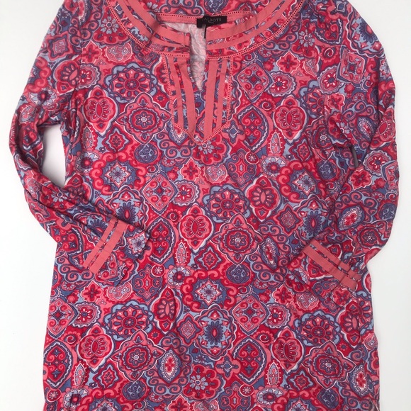 Talbots- Pima blend tunic- pink medallion print size small petite - Picture 4 of 7